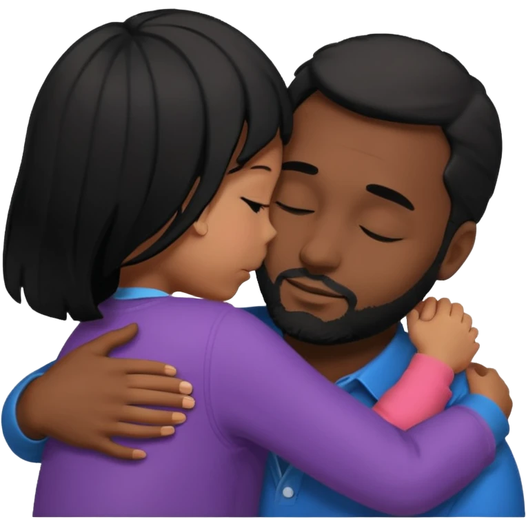 Silueta de Abrazo de apoyo de ae e hija emoji