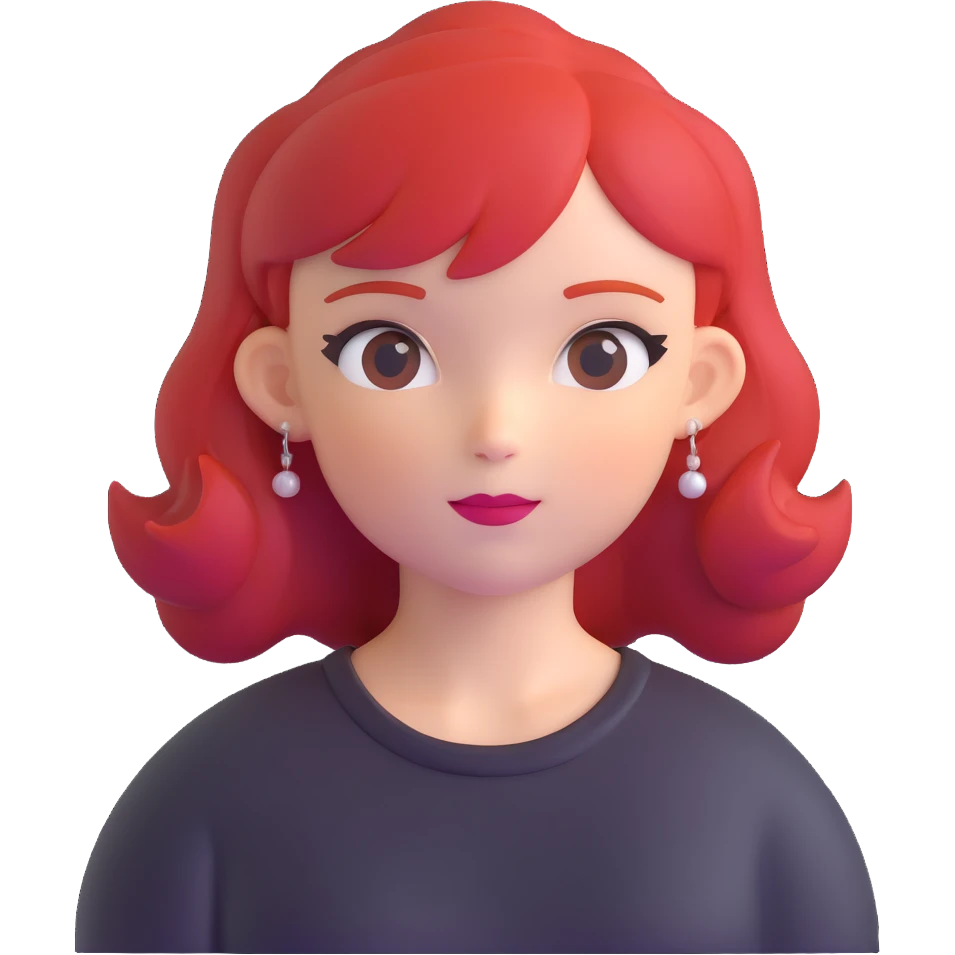 Y2K girl with red hair emoji