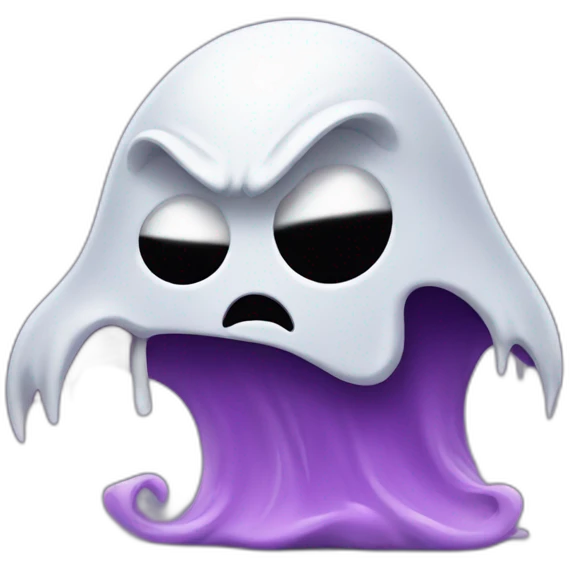 angry,ghost, purple emoji