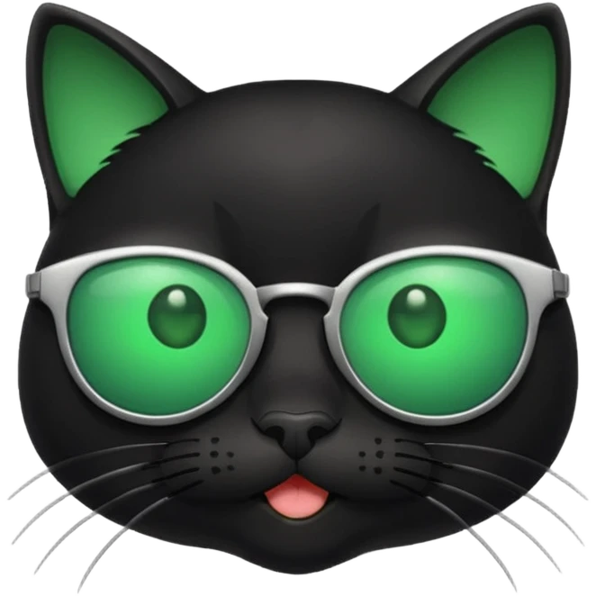 black cat wearing sunglasses, winking emoji