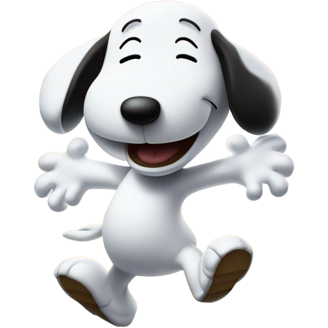 Snoopy dancing at a rave emoji