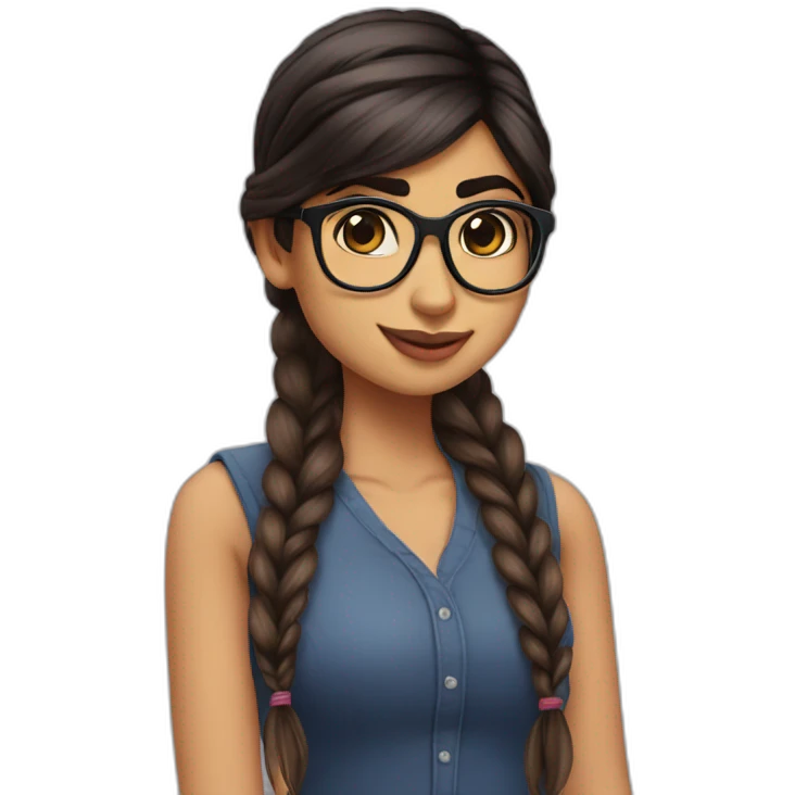 Mia Khalifa with a braid cute emoji