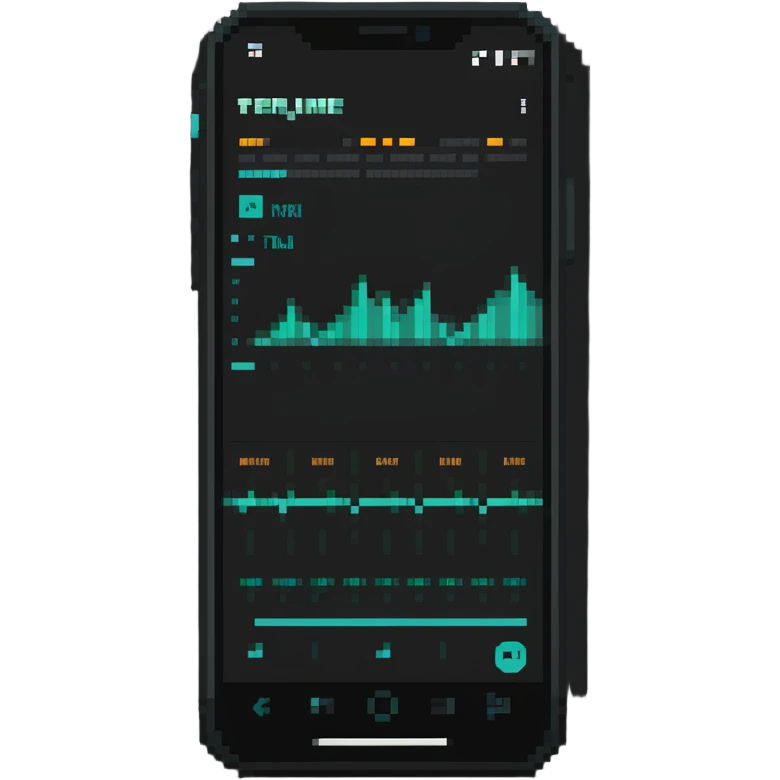 music app interface with timeline on smartphone emoji
