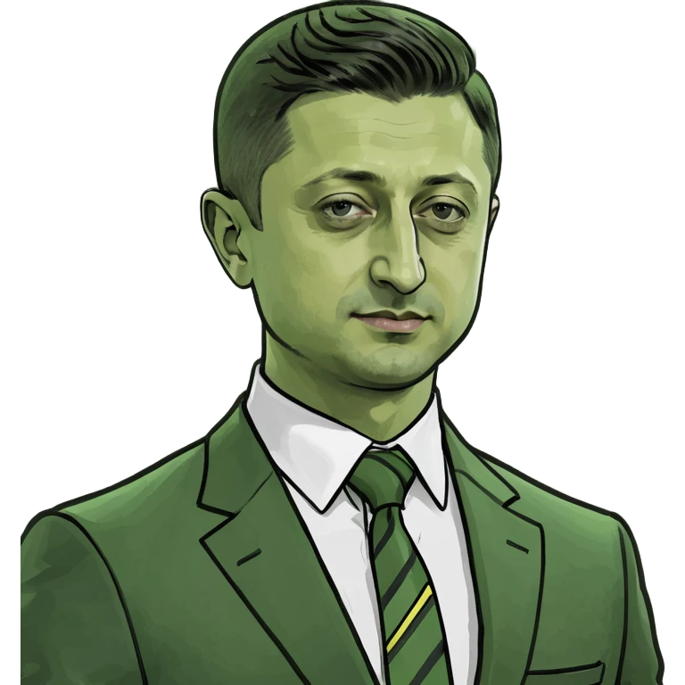 Emoji of Vladimir Zelensky waist-length, arms and shoulders within frame emoji