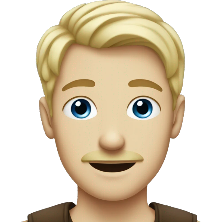 blonde blue eyed teenage boy with brown moustache  emoji