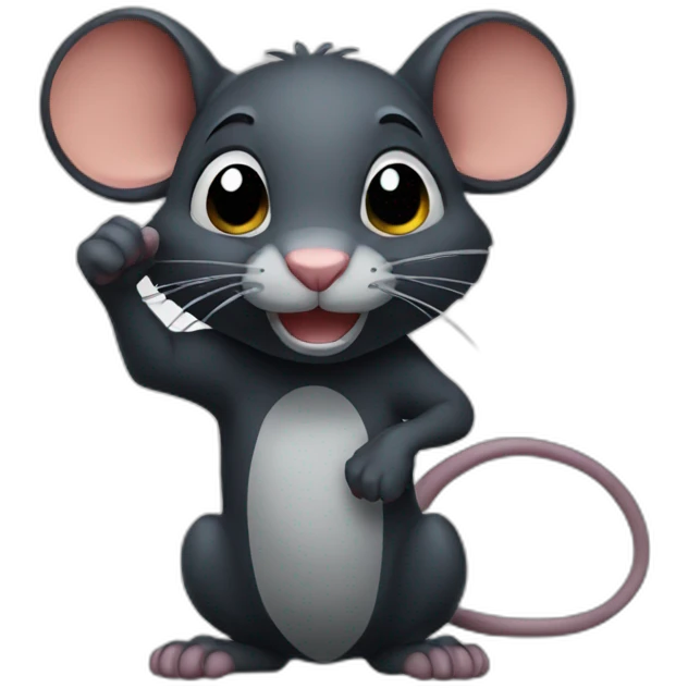 dark rat with fist up emoji