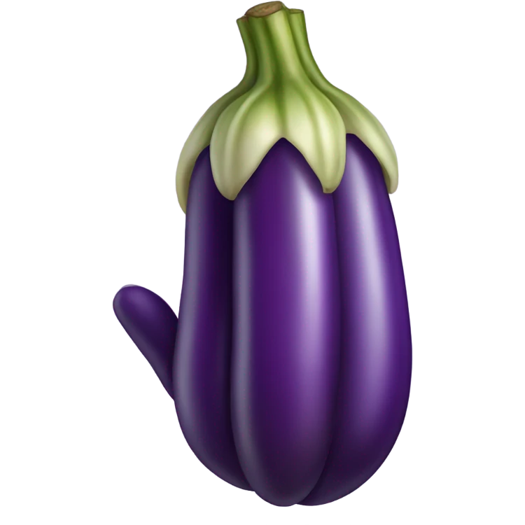 Hand with eggplants fingers emoji