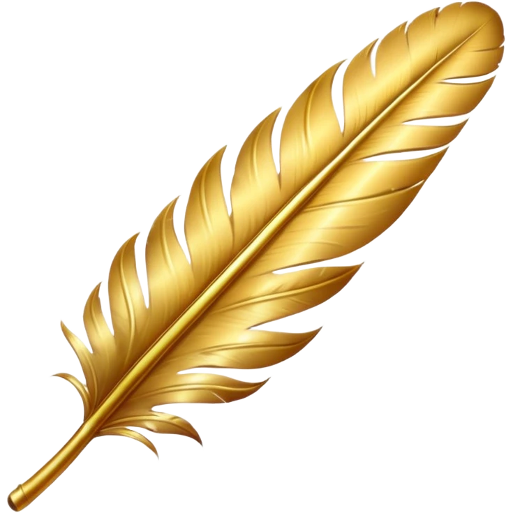 Create a golden feather emoji