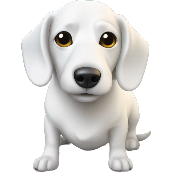 White sausage dog by Christmas tree  emoji