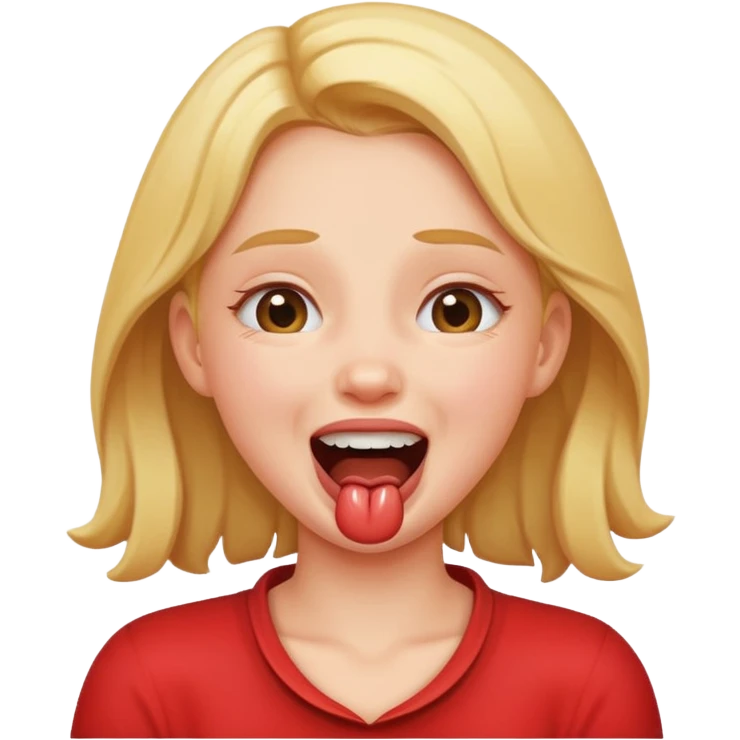 Girl choking herself laughing emoji