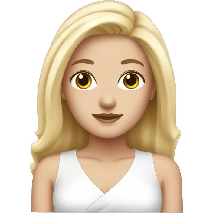 White girl with blonde hair in spa emoji