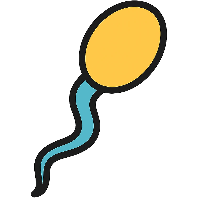 color outline icon of a spermatozoid emoji