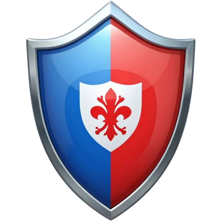 a shield with a silver outline and a glossy shiny flag inside emoji