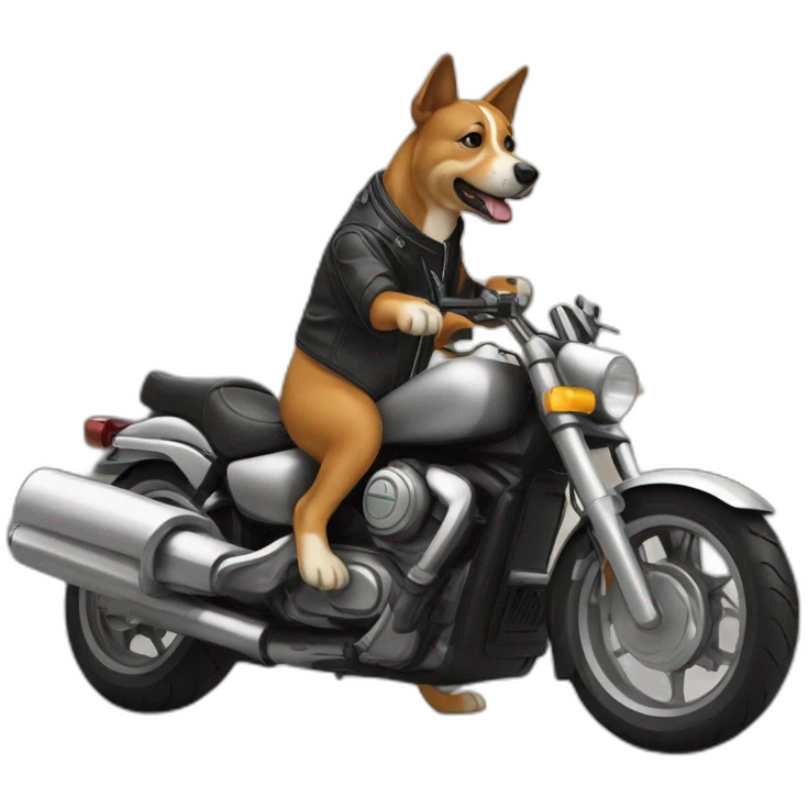 Chien sur une moto emoji