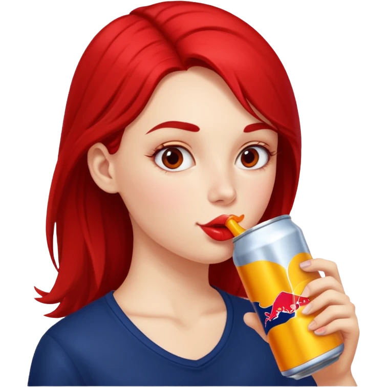 girl sipping redbull emoji