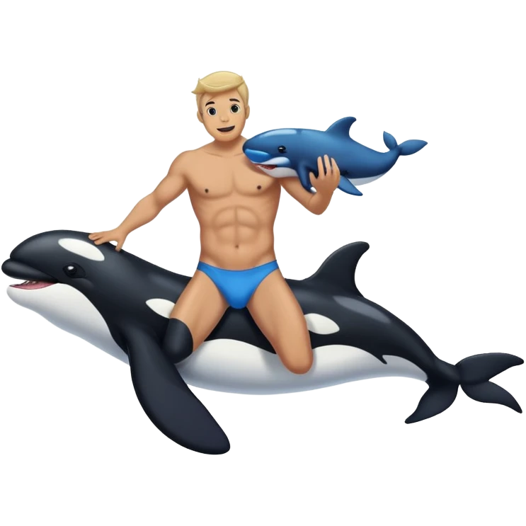 Man Dressed In Killer Whale Costume Takes Off His Underwear With Big Dick emoji