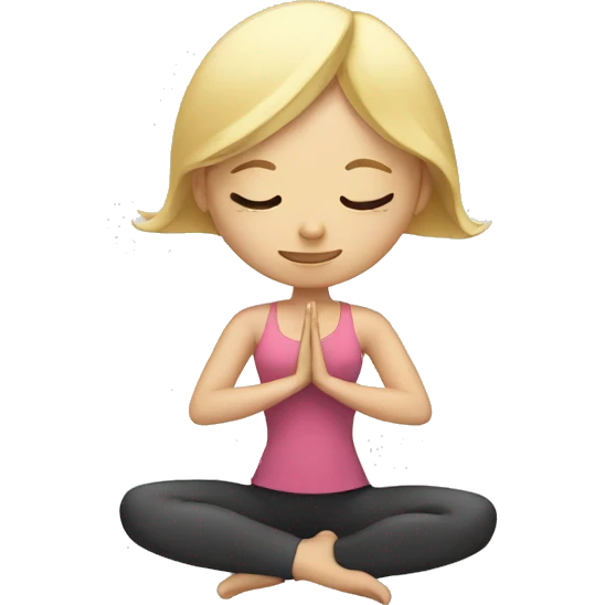 Blonde lady doing yoga with closed eyes emoji