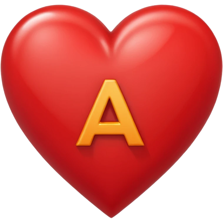 Letter „A“ inside a heart emoji