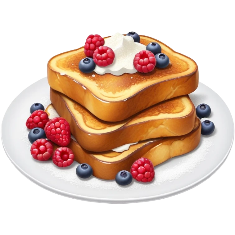 French toast with powdered sugar and berries emoji