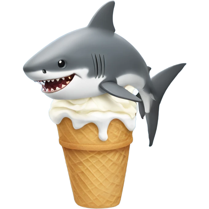 Shark eating ice cream emoji