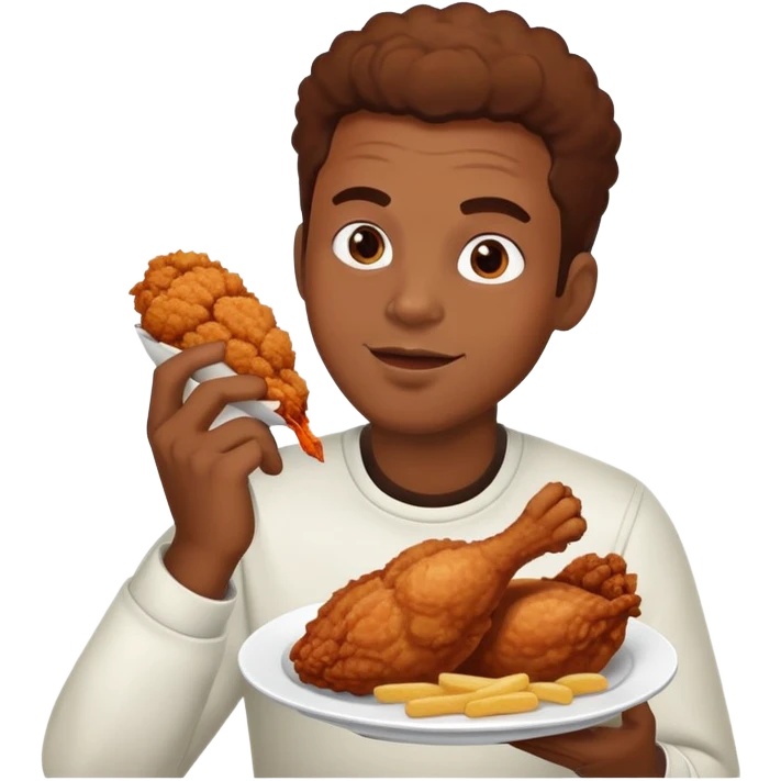 Black man eating chicken emoji
