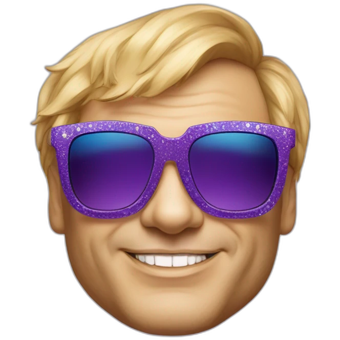 elton john in oversized square funky sunglasses for mardi gras emoji