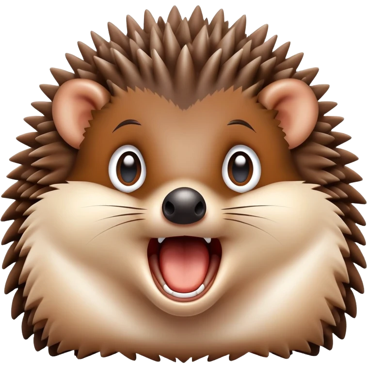 Cute screaming hedgehog  emoji