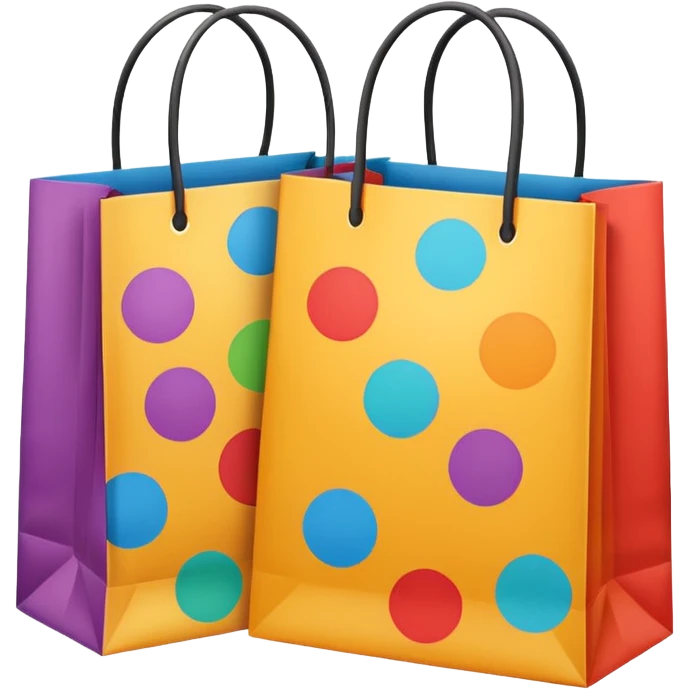 2 aesthetic shopping bag with pattern emoji