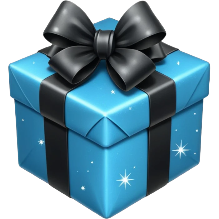 black present with black sparkling bow  emoji