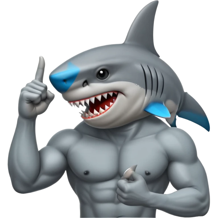 A shark pulling a middle finger emoji