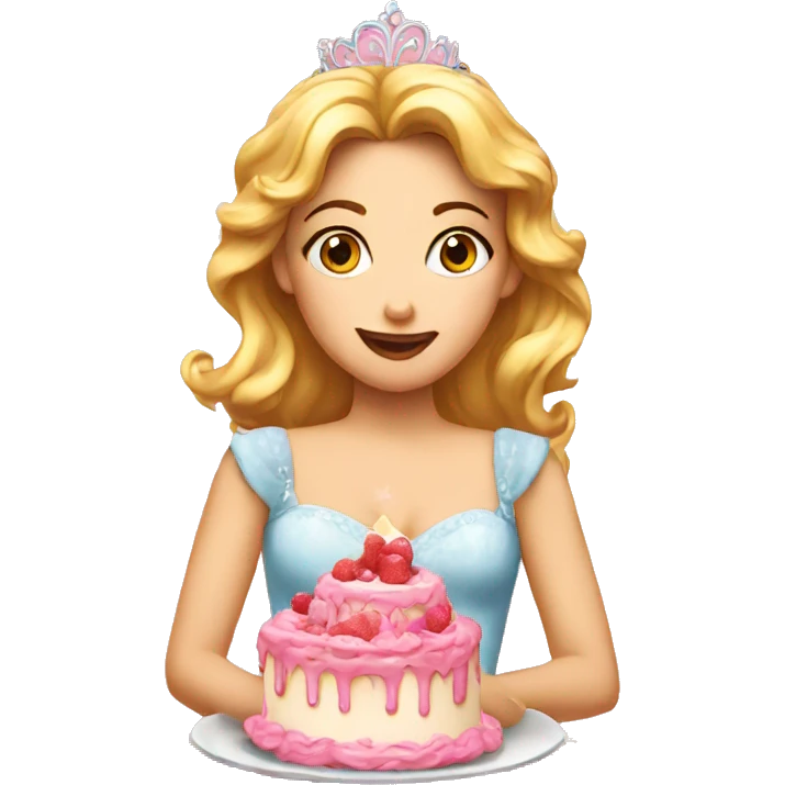 A princess eating a cake  emoji