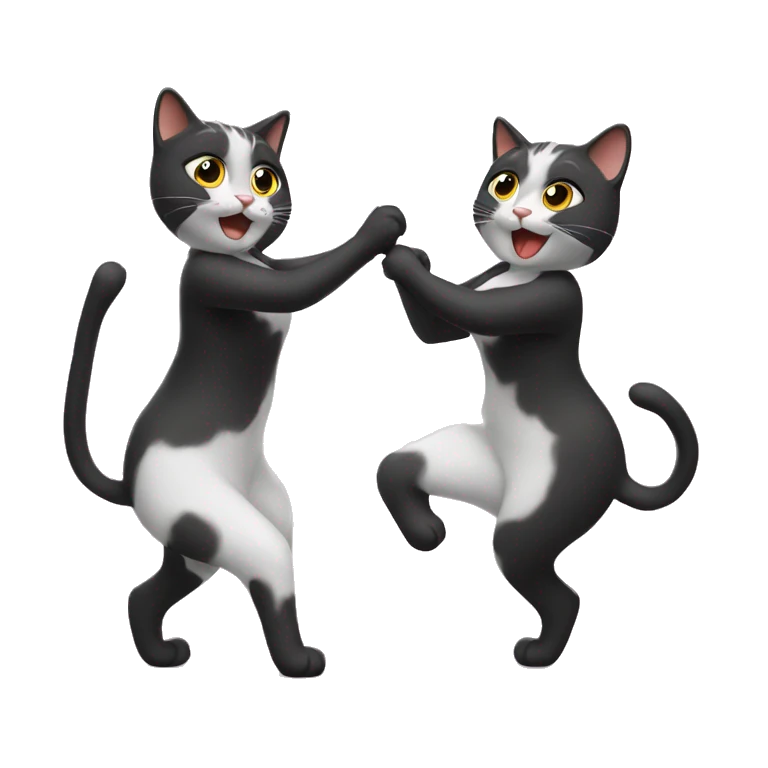 two girl cats dancing emoji