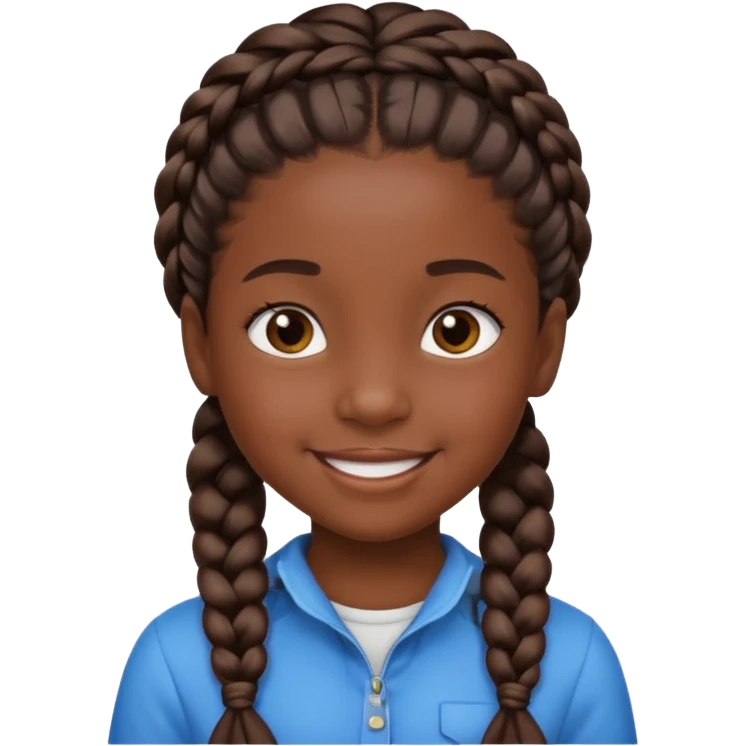 black girl kid with braided emoji