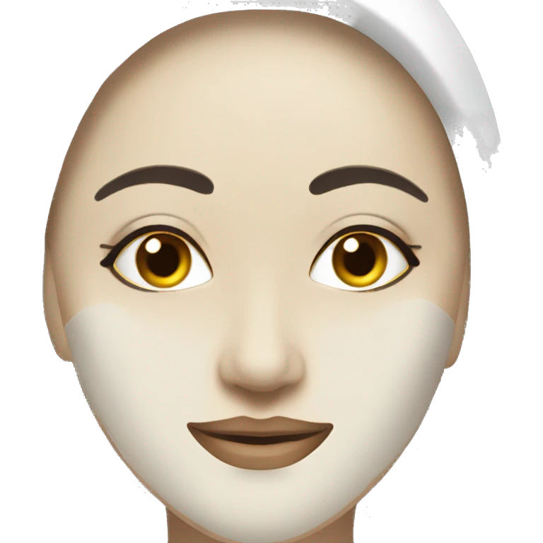 Lady with face mask spa beauty full face relaxing emoji