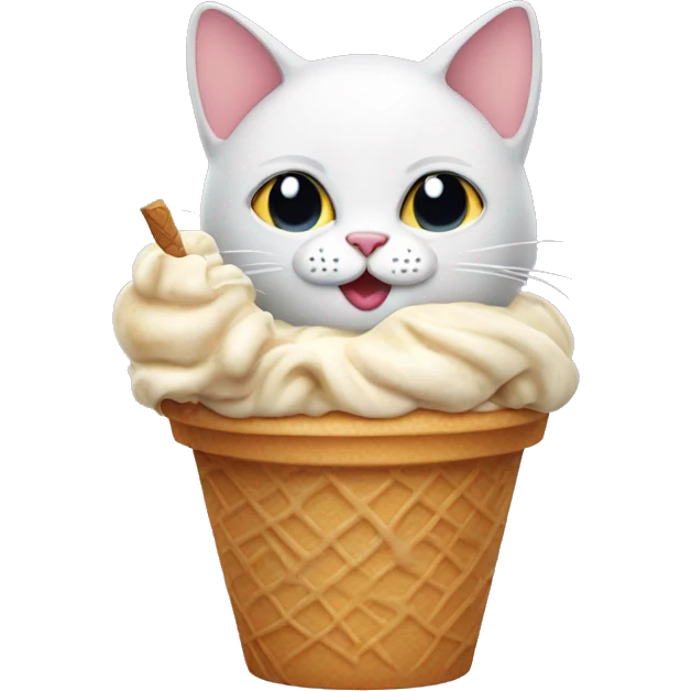 Cat with ice creme  emoji
