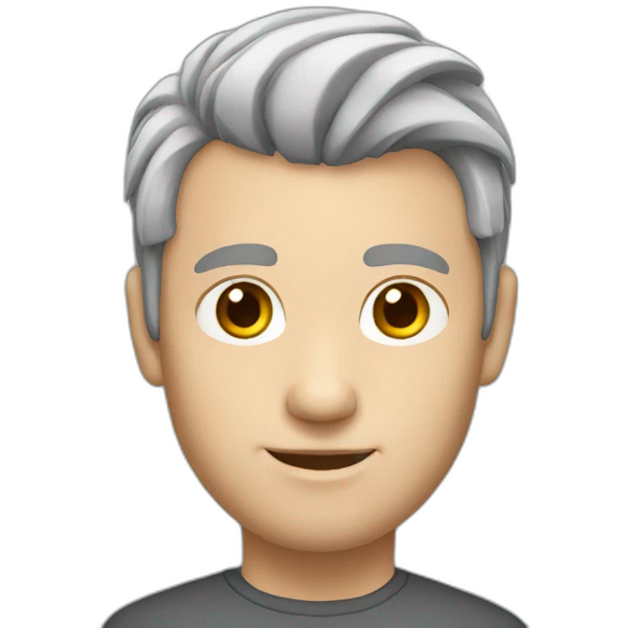 White man with grey pony tail emoji