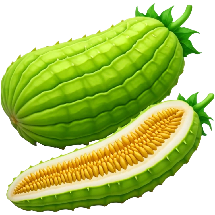A long strip of bitter melon emoji
