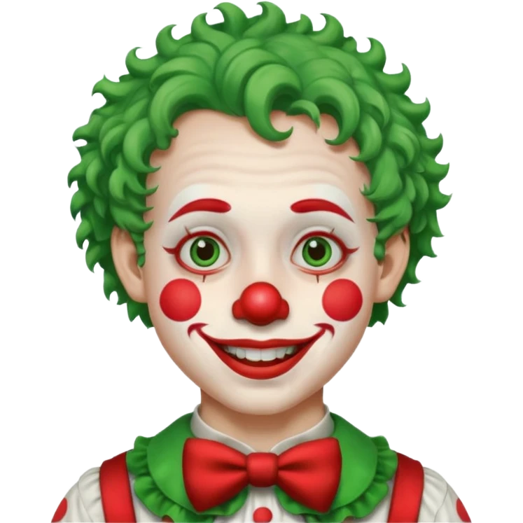 boy clown with curly green hair emoji