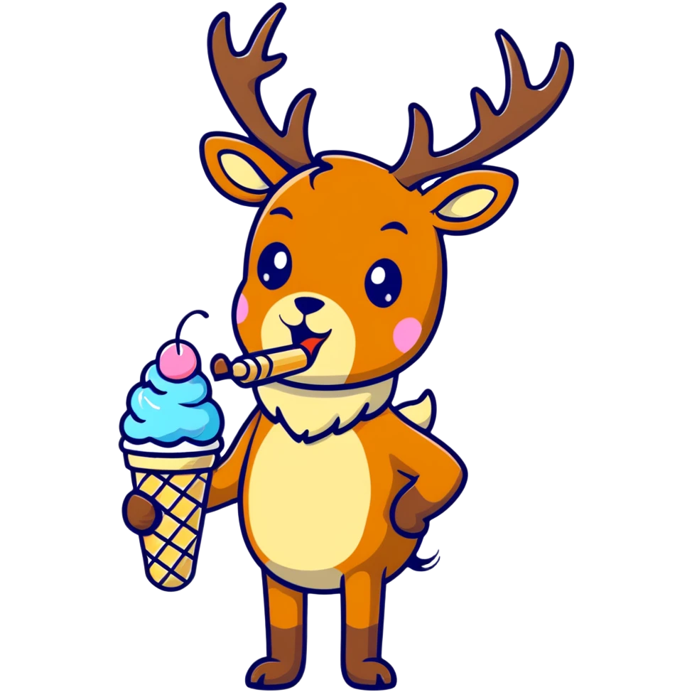 deer eating ice cream emoji