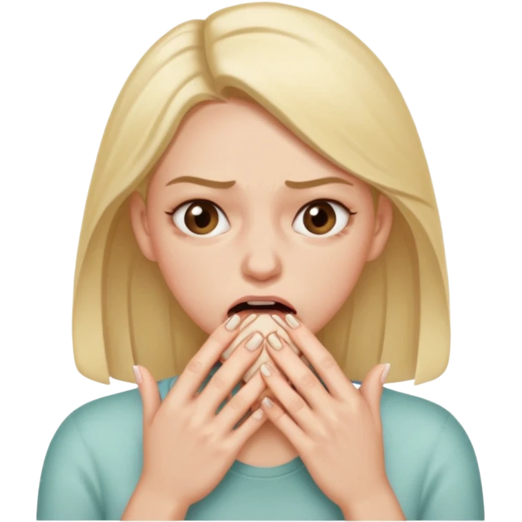 woman bitting nails anxious and sweating emoji