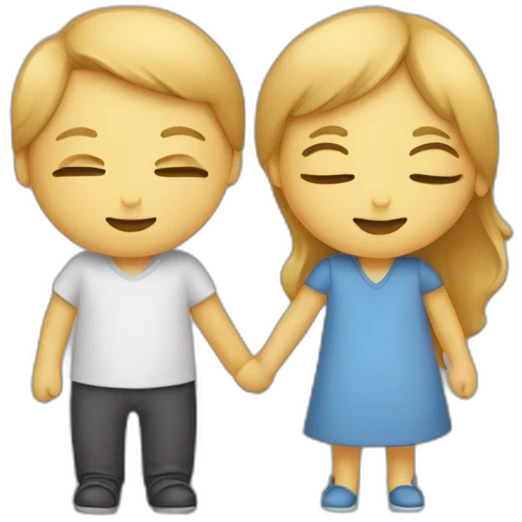 Deux personnes font un calin emoji