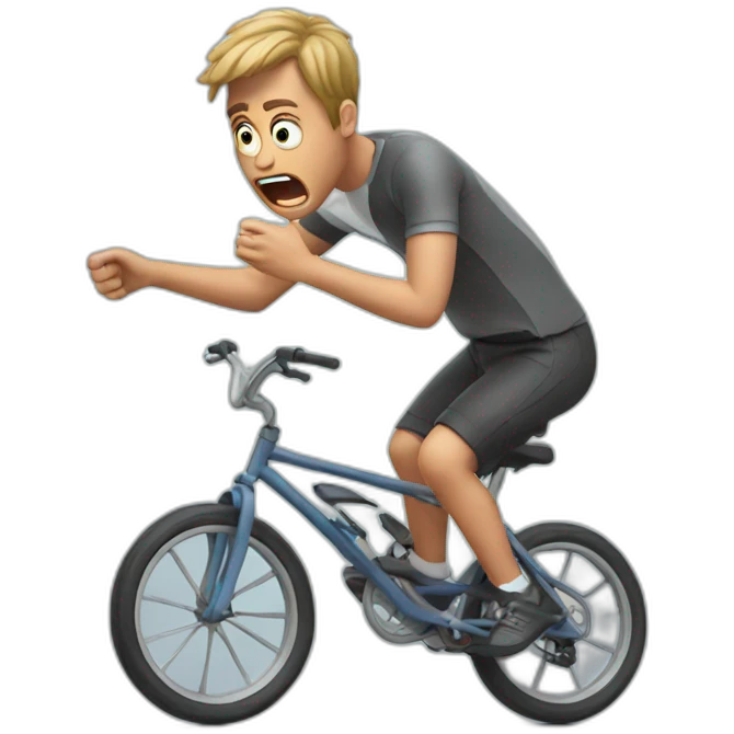 shocked man falling off his bike emoji