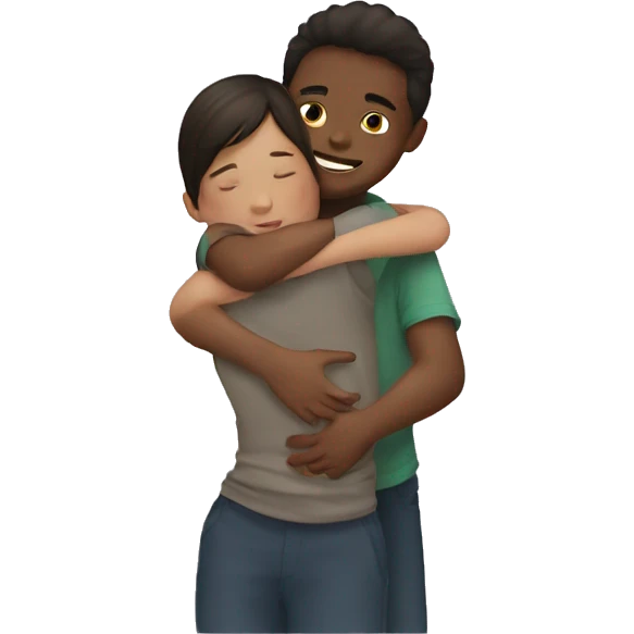 girl hugging boy emoji