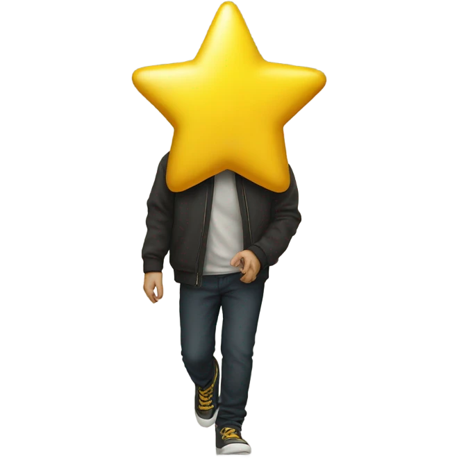 A walking yellow star emoji
