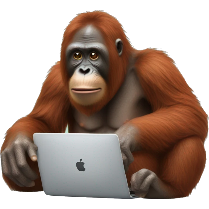 orangutang ape typing on pc emoji