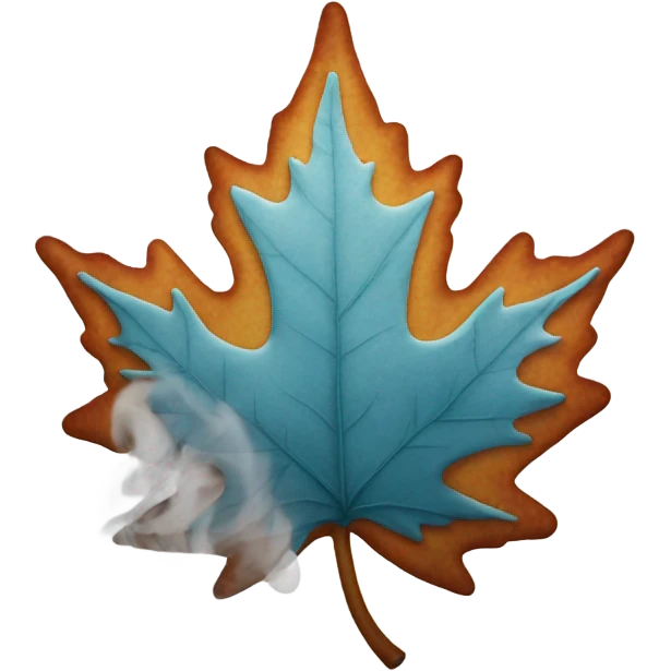 Maple leaf with smoke emoji