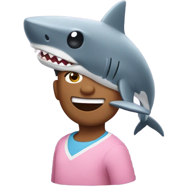 A man wearing baby shark emoji