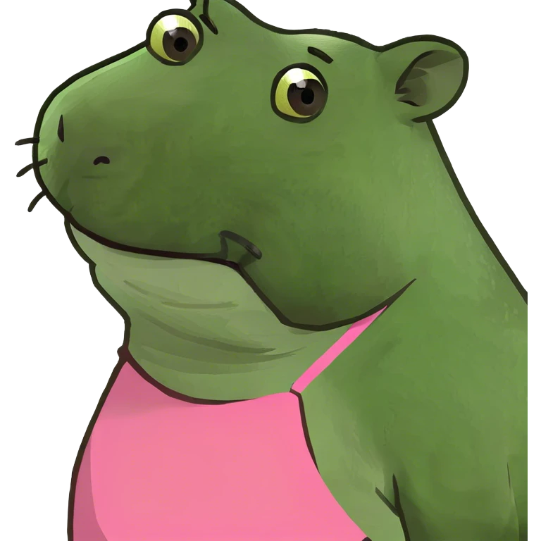 cute capybara in a pink dress emoji