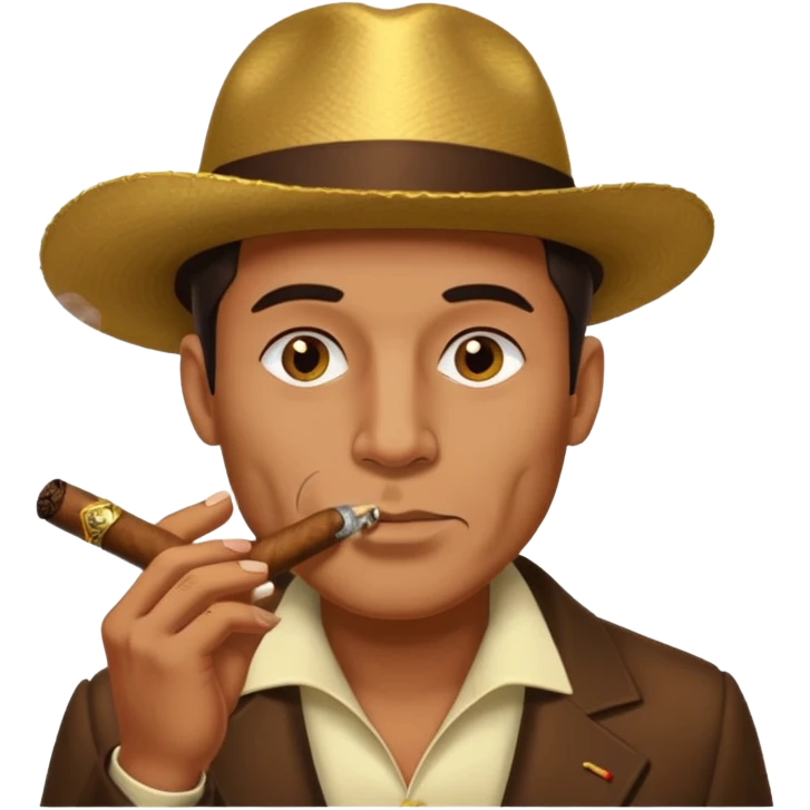 guy smoking cigar with grills emoji