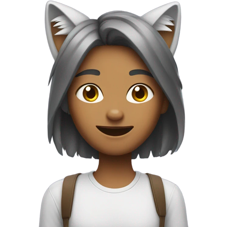 Person wearing cat ears emoji